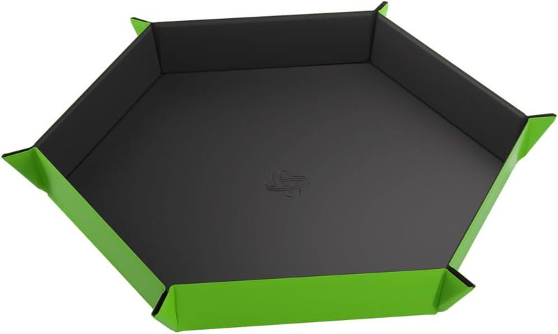 Gamegenic Magnetic Dice Tray - Take Control of Your Roll! Compact and Versatile Dice Tray for Tabletop Games and Board Games, Hexagonal Shape, Black/Green Color, Made by - Image 3